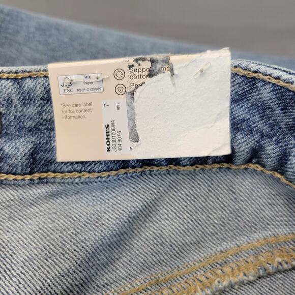 SO Jeans Womens 7/28W Blue High Rise Curvy 90s Bootcut Raw Hem Stretch Denim - Picture 11 of 16